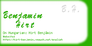 benjamin hirt business card